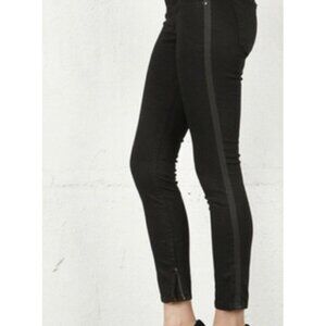 Rag & Bone Women Black Jeans sz 25 Tuxedo Zipper Capri Moto Y2K Biker 90s Grunge